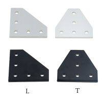 4pcs 5 Hole Black/Silver Joint Board Plate Corner Angle Bracket Connection Joint Strip for 2020 3030 4040 Aluminum Profile Hand Tool Parts Accessories