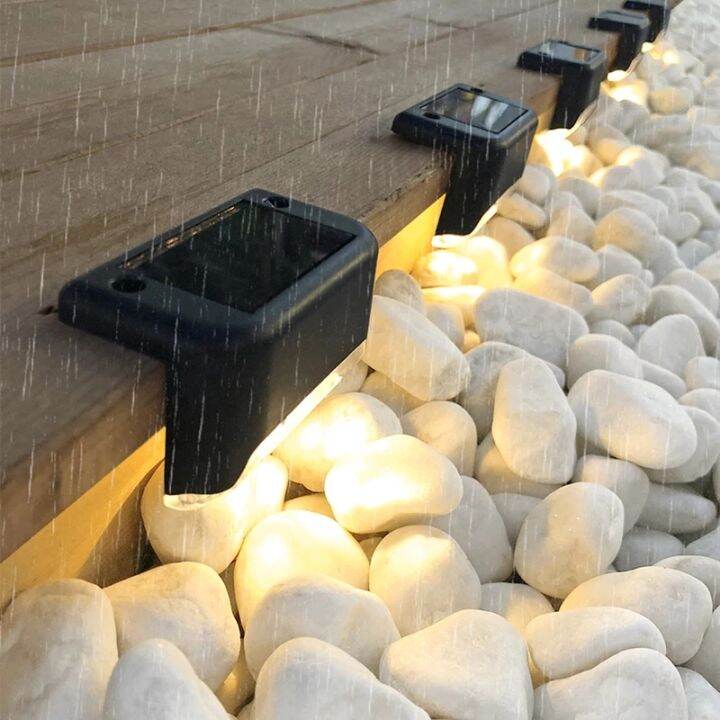 4PCS LED Solar Stair Light Waterproof Outdoor Garden Passage Courtyard