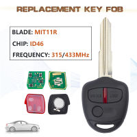 315เมกะเฮิร์ตซ์433เมกะเฮิร์ตซ์สมาร์ทกุญแจรีโมท FOB 3ปุ่มสำหรับมิตซูบิชิ O utlander แลนเซอร์2008 2009 2010 2011 2011 2013 ID46ชิป m. ใบมีด IT11