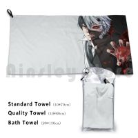 Tokyo Ghoul Beach Towel Quick Dry Quality Towel Black Hair Blood Boy Cuffs Heterochromia Kagune Tokyo Ghoul Ken Kaneki Towels