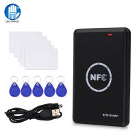 RFID เครื่องถ่ายเอกสารโรเนียว125กิโลเฮิร์ตซ์ Key Fob NFC เครื่องอ่านบัตรสมาร์ทนักเขียน13.56เมกะเฮิร์ตซ์เข้ารหัสโปรแกรมเมอร์ USB UID T5577 EM4305บัตรแท็ก