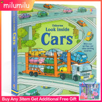 หนังสือภาษาอังกฤษ Usborne Look Inside Cars Board Book หนังสือภาพ เพื่อการศึกษา สําหรับเด็ก