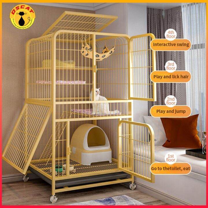 Mobile Cat Cage Large Kulungan Ng Pusa 2 3 4Level Pet Cage Cat House