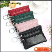 SYRUPSHADDOCKING หนัง PU with Key Ring Short Small Keychain Card Holder Mini Coin Purse Wallet Money Bag