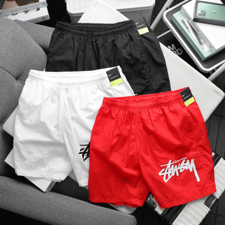 QUẦN SHORT THỂ THAO Nike x Stussy Water Shorts – Trắng, Đỏ, Đen