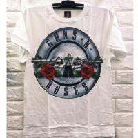 เสื้อยืดผู้ชายวงร็อค S N Roses เสื้อเชิ้ตสีขาวลำลองแขนสั้น