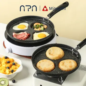 Egg Frying Pan Fried Egg Pan with Lid Nonstick 3 Section Pancake