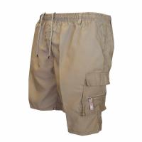 Summer Mens Cargo Shorts Multi Pockets Shorts Knee Length Functional Shorts Solid Color Fitness Breathable Drawstring Shorts