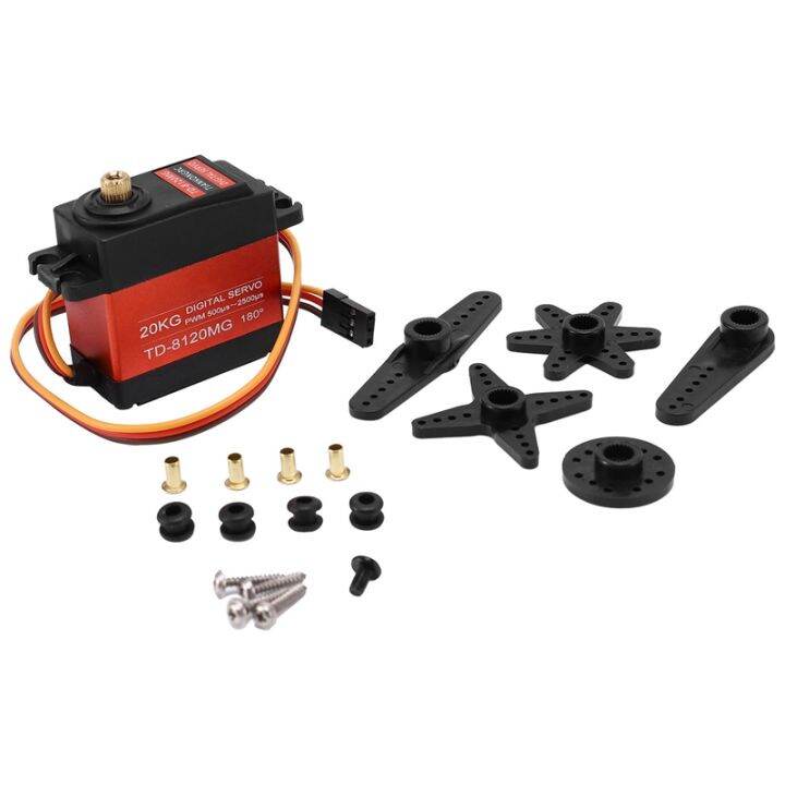 td-8120mg-waterproof-metal-gear-digital-servo-with-20kg-high-torque-180angle-for-rc-remote-control-car-model-vehicle-20kg-servo