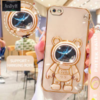 AnDyH Casing For OPPO A3s Realme C1 A12E A1K Realme C2 Phone Case Cute 3D Starry Sky Astronaut Desk Holder with lanyard