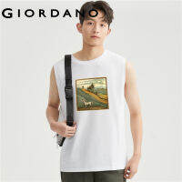 GIORDANO Men Art Series T-Shirts Sleeveless Summer Fashion Print Tee Crewneck 100% Cotton Relaxed Casual Tshirts 91093098