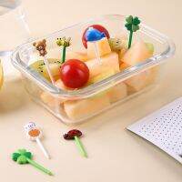 Creative 8/12pcs Salads Cake Bee Sunflower Ladybug Dim Sum Fruit Stick Pick Needle Fruit Fork Toothpick