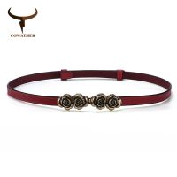 COWATHER vintage flower design women belt high quality cow leather female strap fashion women cowhide waistband free shipping