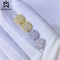 มิลลิเมตร Moissanite ต่างหู VVS ใหม่รอบ S925เงินจริงเพชรเย็นออกหูกระดุมสำหรับผู้หญิงผู้ชายเครื่องประดับระดับไฮเอนด์ผ่านทดสอบ