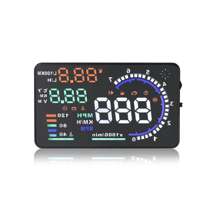 Speedometer HUD Mobil, Proyektor Layar Besar 5.5 Inci OBDⅡ, Speedometer