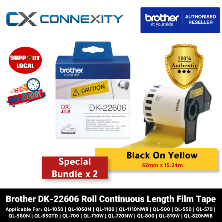 [Special Bundle] Brother DK22606 Roll Continuous Length Film Tape x2