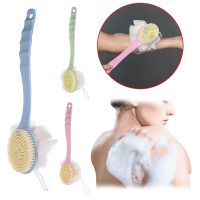 ✙❇ Back Rubbing Artifact Bath Brush Long Handle Soft Hair Bath Brush Powerful Back Rubbing and Washing Back Mesh Combo