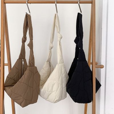 ™ Obis new simple Korean cotton bag large capacity commuter bag winter new down crossbody bag shoulder bag