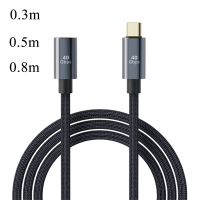 Kabel ekstensi USB C kabel ekstensi USB C tipe-c 100W 40Gb adaptor Data pengisian cepat