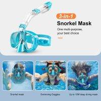 Snorkel Mask Foldable Diving Mask Set with Dry Top System and Camera Mount, Anti-Fog Professional Snorkeling Gear