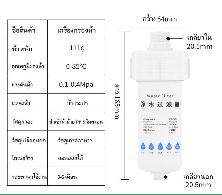 แท่งกรองน้ำ-กรองน้ำฝักบัว-ฟิลเตอร์กรองน้ำ-กรองอาบน้ำถอดเปลี่ยนไส้กรองได้-ฝักบัว-กรองน้ำประปา-แท่งกรองน้ำ-แท่งกรองน้ำ-กร