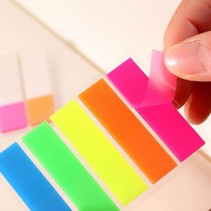 1pack-lot-cute-colorful-strip-sticky-label-classification-bookmark-reminder-message-label-adhesive-memo-pad-sticky