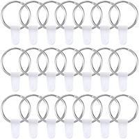 100 Sets Keychain Rings for Crafts Round Split Key Rings Metal Keychain Connector with Snap Tabs