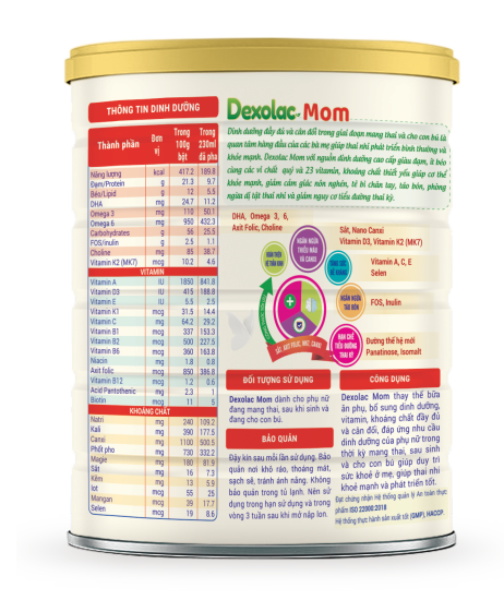 Sữa dexolac mom 350g - dành cho phụ nữ mang thai và cho con bú - ảnh sản phẩm 5
