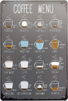 ERLOOD Coffee Bar Decor Sign - Coffee Menu Wall Decor ป้ายโลหะดีบุกสำหรับ Coffee Bar Kitchen And Home Coffee Station