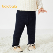 balabala Baby Pants Girls Leggings Plus Fleece Autumn Winter 2023 New Baby