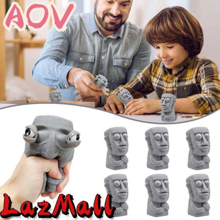 aov-11-11-6pcs-eye-popping-squeeze-ของเล่น-reusable-fidget-sensory-ของเล่น-funny-rock-stone-man-squeeze-ของเล่น-cod-จัดส่งฟรี