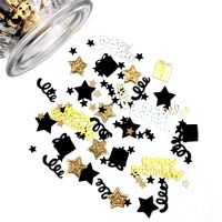 【CW】 15g Mixed Confetti Sparkly Black Golden Star Streamer Table Scatter Sequin Baby Birthday Wedding Party Decor Joyeux Anniversaire