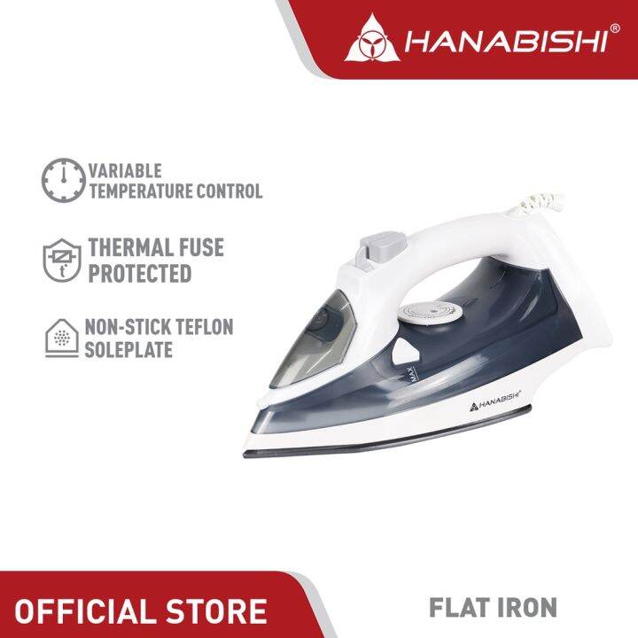 Hanabishi Flat Iron Nonstick Teflon Sole Plate Dry steam and Spray