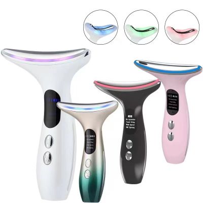 Neck Face Massager Anti Wrinkle Lifting 3 Colors Led Photon Therapy Skin Tighten Reduce Double Chin Beauty Device Facial Care