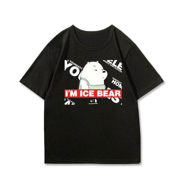 มีสินค้า-we-bare-bears-ins-เสื้อยืดแขนสั้นสุดฮอตการ์ตูนอนิเมะพิมพ์ลายเทรนด์เสื้อยืดแขนสั้น