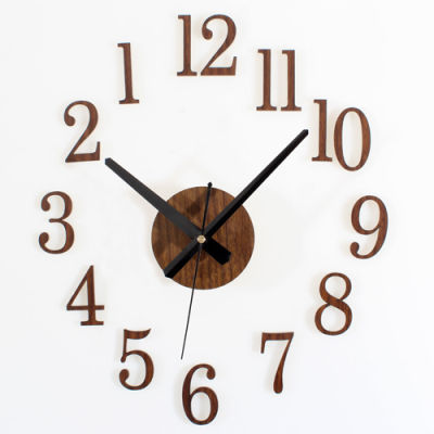 ZSHENG นาฬิกาลายนาฬิกาติดผนัง Diy 3มิติย้อนเวลากลับไปในพื้นผิวไม้นาฬิกาที่มีความคิดสร้างสรรค์นาฬิกา DIY นาฬิกาติดผนังตัวเอง