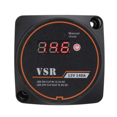 Voltage Sensitive Split Charge Relay Digital Display VSR 12V 140A for Car RV Yacht Smart Battery Isolator Charge