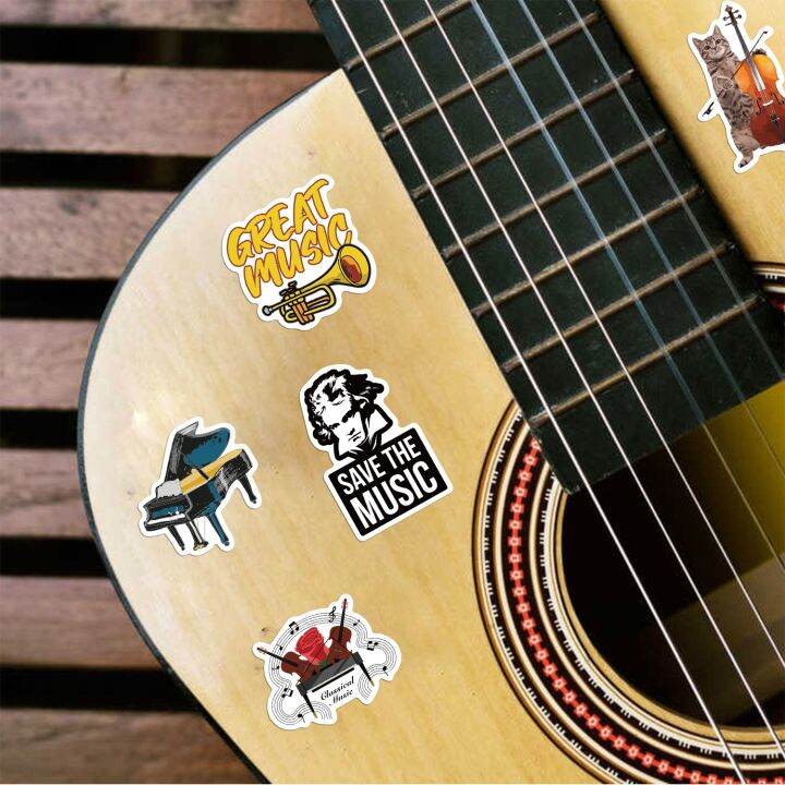 yf-10-52pcs-musical-instrument-music-cartoon-graffiti-stickers-refrigerator-luggage-kid-classic-sticker-decals