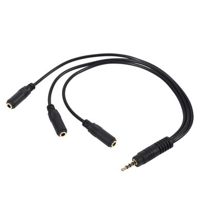 3.5mm Stereo Audio Splitter Cable Gold Plated 3.5mm (1/8 inch) TRRS Stereo Plug Male to 3 x 1/8 inch 3.5mm Stereo Jack Female 1 Input 3 Output Stereo Audio AUX Splitter Cable