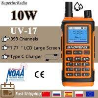 วิทยุสื่อสาร Baofeng UV17 10W ชนิด USB C ที่ชาร์จ NOAA ช่องอากาศ1.77นิ้วหน้าจอ LCD FM IP45กันน้ำได้สองทาง