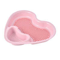 2 Cells Divided Plate 2-Layer Draining Design Heart Shaped Separate Dinning Food Tray Dishwasher Safe for Lunch Dinner