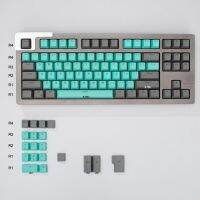 ฝาครอบกุญแจอุปกรณ์โพลีคาร์บอเนตโปร่งใสแบบ Dual-Colour 108 Keycaps เชอร์รี่โปรไฟล์สำหรับคีย์บอร์ดแบบกลไก64/87สีเทาสีเขียวอุปกรณ์เสริมแป้นพิมพ์