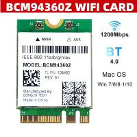 Wireless Hackintosh BCM94360Z BCM94360NG WIFI Card NGFF M.2 1200Mbps Bluetooth4.0 802.11ac Wlan Adapter DW1560 free driver