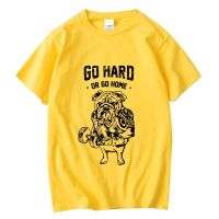 Xin Yi Mens Tshirt 100 Cotton Funny Fitness Pug Print Men Tshirt Male Tee Gildan