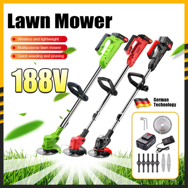 Mesin Rumput 288v 388v Grass Cutter Cordless Lawn Mower Portable