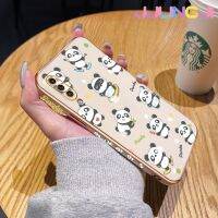 Jlingji เคสสำหรับ Samsung A50 A50s เคส A30s ลายแพนด้าซุกซนใหม่กรอบพื้นผิวทรงสี่เหลี่ยมเคสนิ่มซิลิกาเจลกันกระแทกเคสมือถือรวมเลนส์กล้องถ่ายรูปฝาครอบป้องกัน