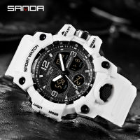 SANDA Men Military Watches G Style White Sport Watch LED Digital 50M Waterproof Watch S Shock Male Clock Relogio Masculino