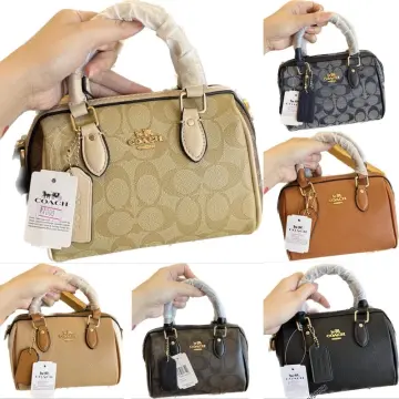COACH Mini Rowan Satchel Bag Charm With Dandelion  Satchel bags, Pink  leather wallet, Brown leather shoulder bag