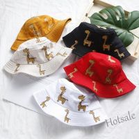 【hot sale】❧✚ஐ C05 Cartoon Giraffe Smile Baby Bucket Cap Summer Casual Sun Hat