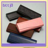 BTTJ0 ฟรอสติ้ง เคสแว่นตาหนังสไตล์วินเทจ สีทึบทึบ เครื่องหนังแท้ เคสหนังแว่นตากันแดด ความเรียบง่ายเรียบง่าย กล่องแว่นตาแฟชั่น สำหรับผู้หญิง